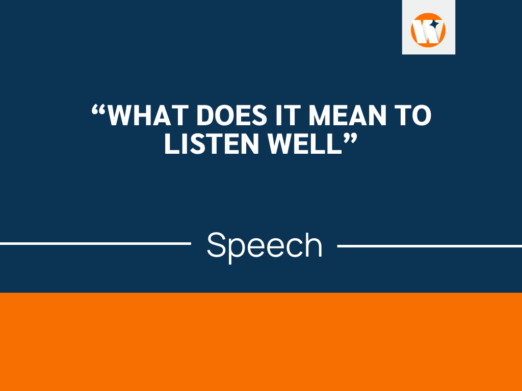 speech well meaning