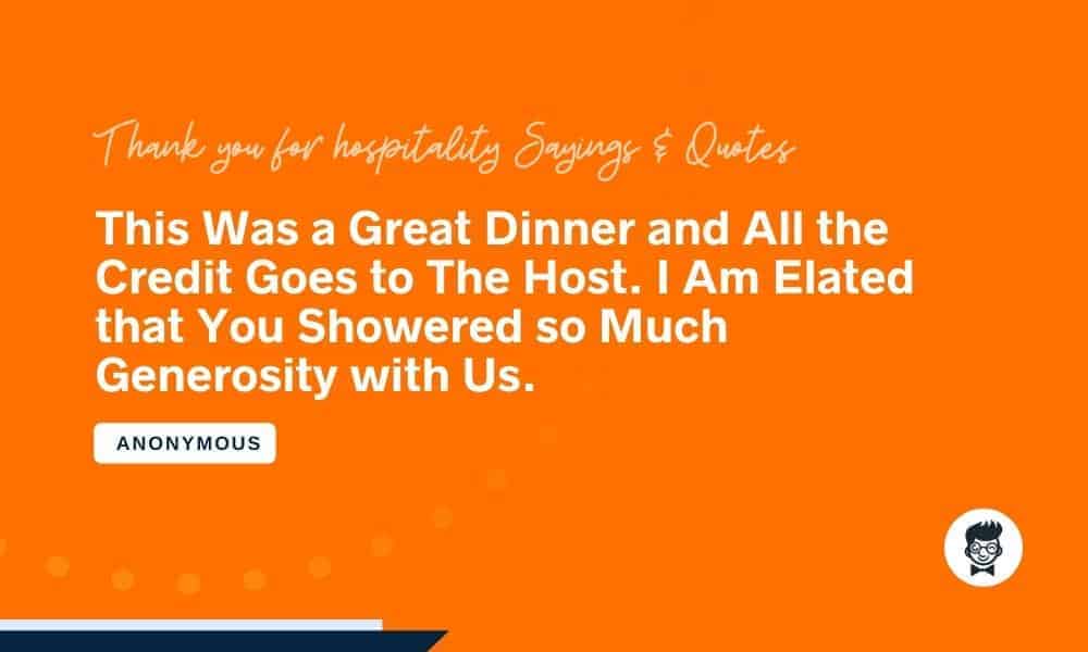 hospitality quotes thank you